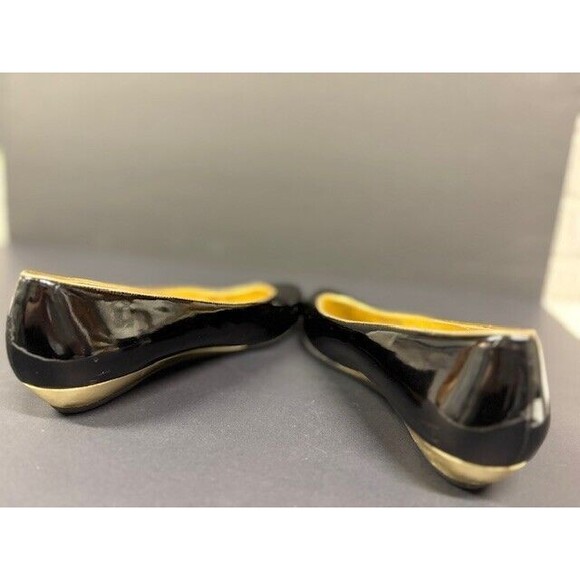 Bally Women's Patent Flats Black  Gold  SZ 9 N Luxury - Picture 12 of 16